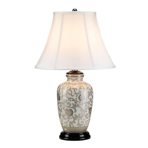 Silverthistle White And Silver Table Lamp SILVERTHISTLE-TL
