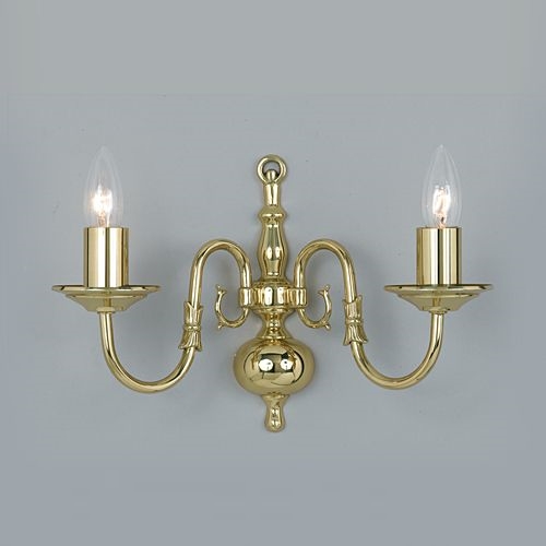 Flemish Solid Polished Brass Double Wall Light BF00350/02/WB/PB