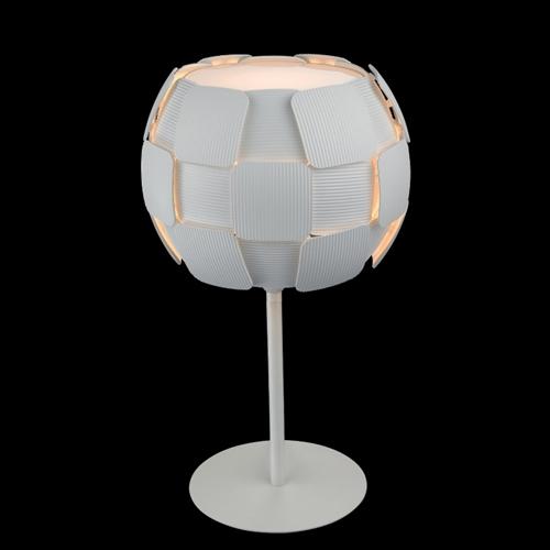 Brigitte Single White Panelled Table Lamp PG504241/01/TL/WH