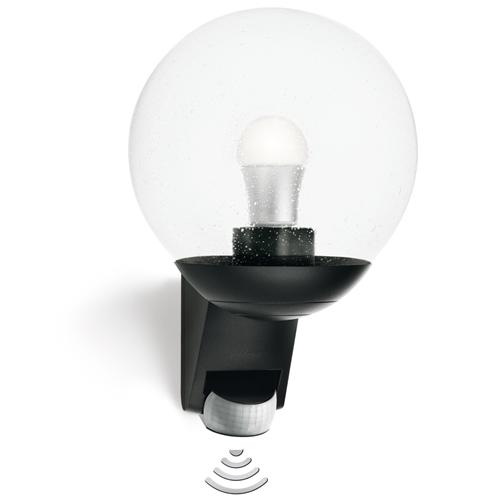 Sensor-Switched IP44 Black Outdoor PIR Light L 585 S Black