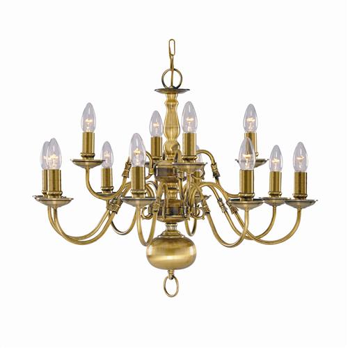 Flemish Antique Brass Light Fitting 1019-12AB