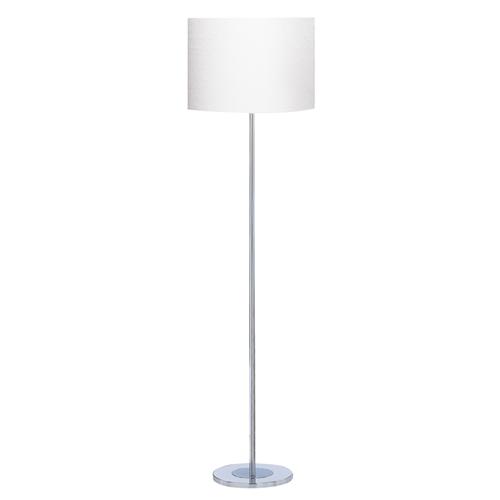 Carter Chrome & White Shade Single Floor lamp 7550CC