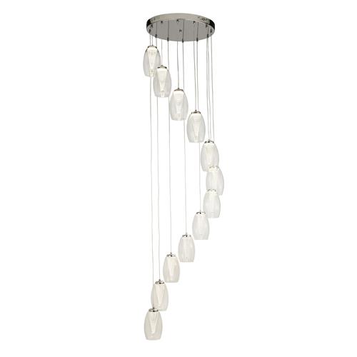 Cyclone LED 12 Light Chrome and Clear Glass Cluster Pendant 97291-12CL
