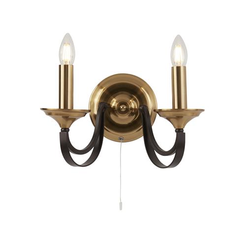 Belfry Bronze And Brown Switched Double Wall Light 1842-2BZ