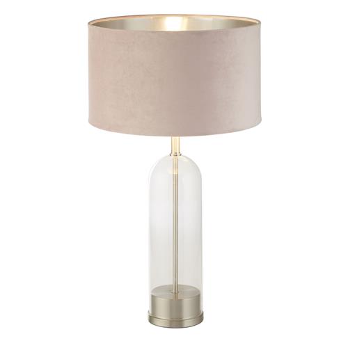 Oxford Satin Nickel And Pink Table Lamp 81713PI