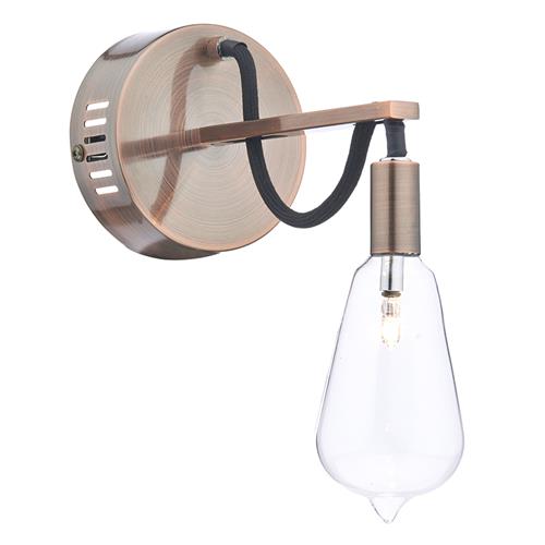 Scroll Industrial Styled Wall Light Copper Finish SCR0764