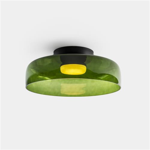 Levels 1 Large 420mm LED Green Glass Dimmable Semi Flush Fitting 15-A133-05-08