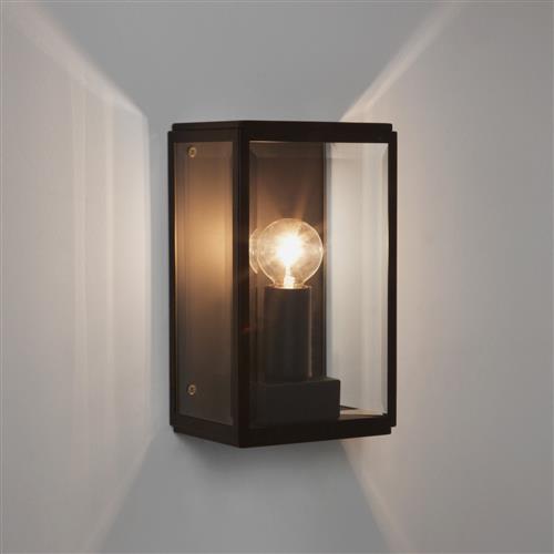 Homefield 130 IP44 rated Black Outdoor Wall Light 1095040