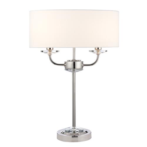 Nixon Twin Light Nickel Table Lamp 60804