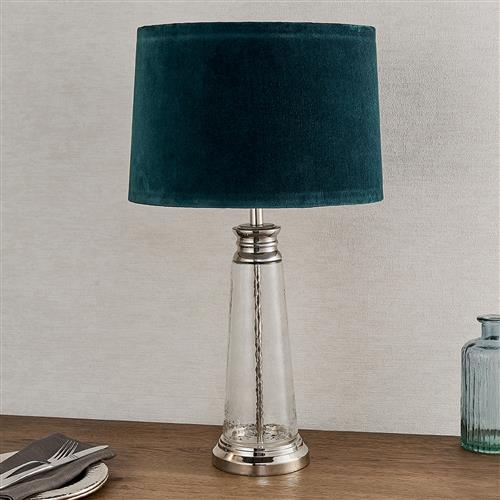 Winslet Hammered Glass Table Lamp Teal Shade 90545
