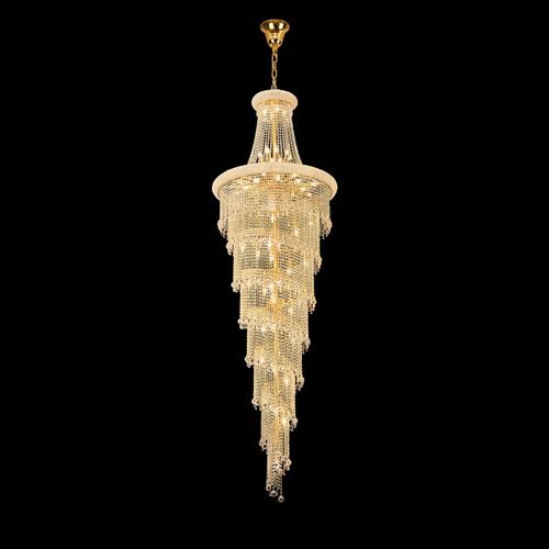 Alexandra Pendant 7 Layer Spiral 63 Light Polished Gold And Crystal Fitting IL32118