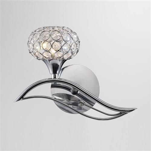 Leimo Chrome/Crystal Switched Wall Light IL30951/L
