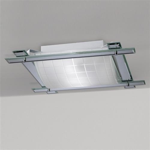 Leo Chrome And Frosted Glass Flush Ceiling Light IL31010
