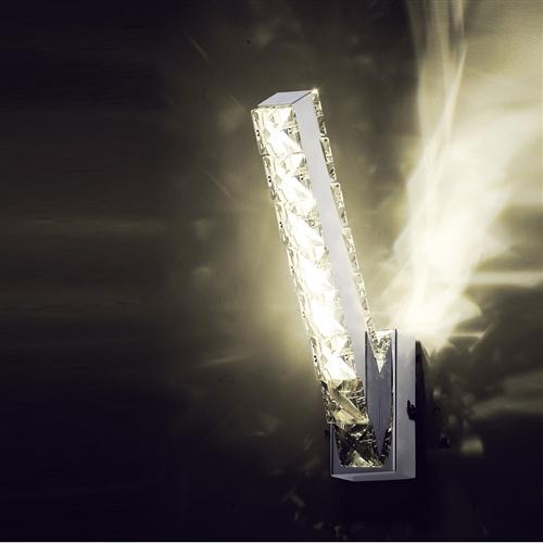 Galaxy LED Polished Chrome And Crystal Vertical Wall Light IL80031