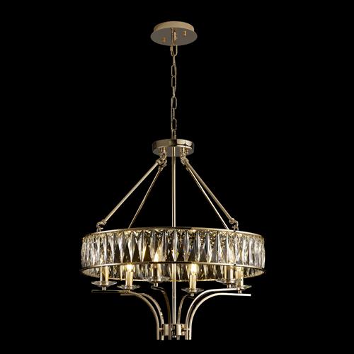 Vivienne 6 Arm French Gold And Crystal Pendant Ceiling Fitting IL31825