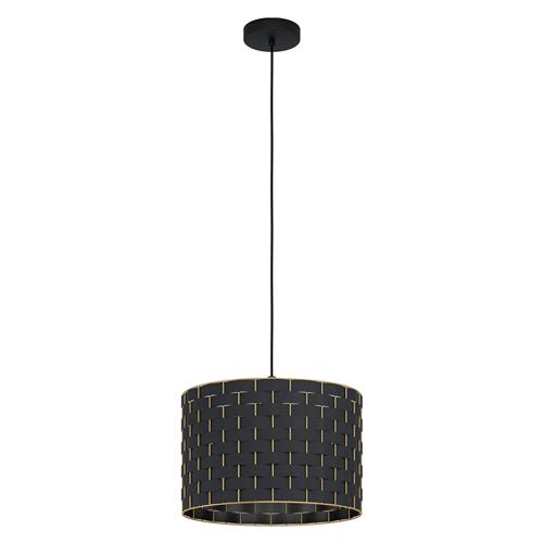Marasales Brass And Black Woven Fabric Drum Pendant Fitting 99524