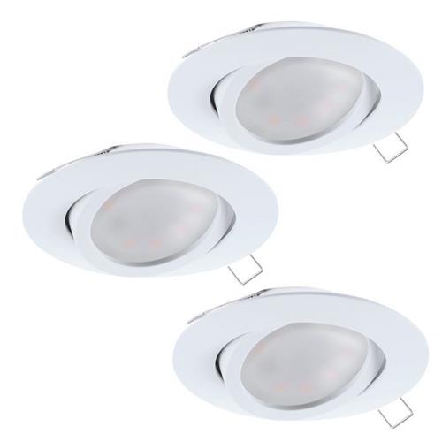 Tedo White Recessed LED Downlights Pack Of Three 31683