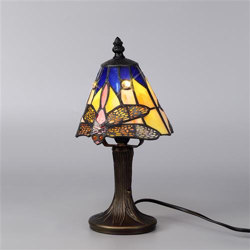 Durham Blue And Orange Shade Tiffany Table Lamp LT31192