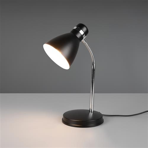 Harvey Adjustable Matt Black And Chrome Desk Lamp R50731032