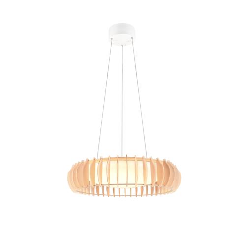 Monte LED Wood Effect And White finished Ceiling Pendant R32171930