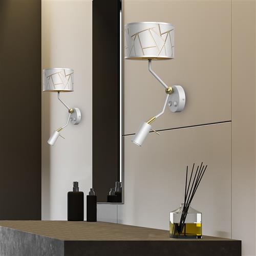 Ziggy White and Gold Double Wall Light MLP7562
