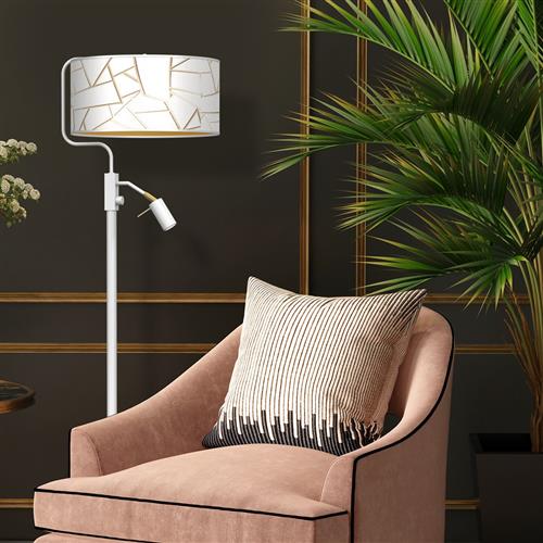 Ziggy White and Gold Mother and Child Floor Lamp MLP7571