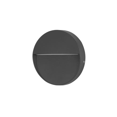 Nod Black LED IP65 Circular Outdoor Wall Light PX-0351-NEG
