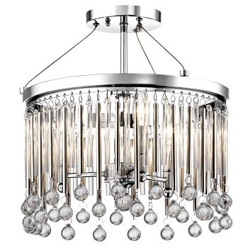 Piper Polished Chrome and Crystal 3 Light Semi-Flush Fitting KL-PIPER-SF-PC