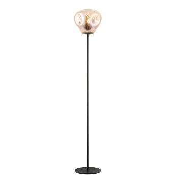 Nina Black And Glass Dimple Floor Lamp
