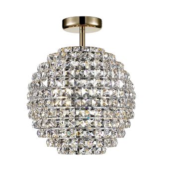 Nord Round Shaped Crystal Semi Flush Fitting