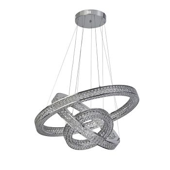Bands LED Chrome And Crystal Ceiling Fitting 23132-3CC