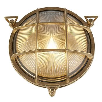 Bulkhead IP64 Outdoor Solid Brass Round Wall Or Ceiling Light 30361PB