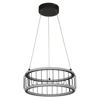 Circolo Medium LED Black And White Cage Drum Pendant 54213-1BK