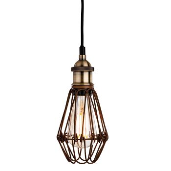 Arcade Rustic Brown & Antique Brass Wire Pendant 3446RB