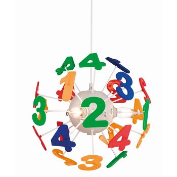 Numbers Multi-Coloured Children's Number Pendant Light 3741