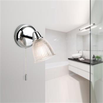 Echo Switched Chrome Bathroom Wall Light 3747CH