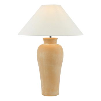 Sasha Terracotta Table Lamp With Natural Linen Coolie Shade SAS4211-CLE1733