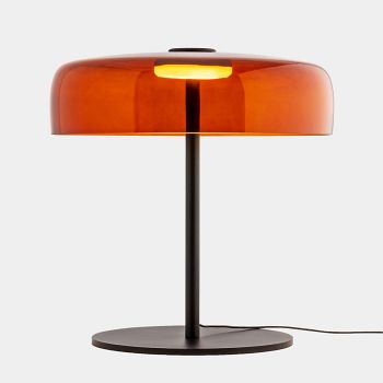 Levels 1 Large LED 420mm Solid Glass And Black Table Lamp