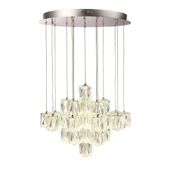 Bao LED Chrome Plate/Clear Crystal Glass Tiered Pendant Fitting 76489