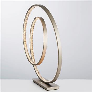 Basanti LED Matt Nickel/Clear Crystal Looped Touch Table lamp 73048