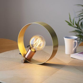 Hoop Table Lamp Brushed Brass and Nickel 97665