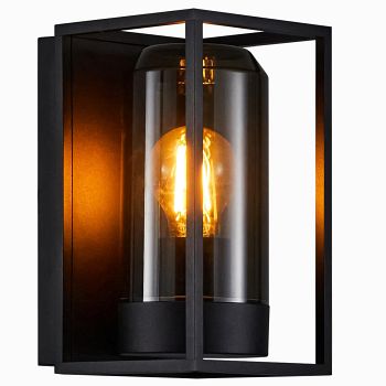 Griffin Black and Smoked IP44 Wall Light 2218131047