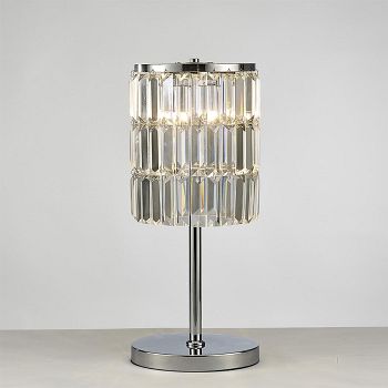 Torre Polished Chrome 3 Light Crystal Table Lamp IL30178