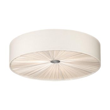 Fungino circular satin nickel/white semi flush ceiling pendant 39441