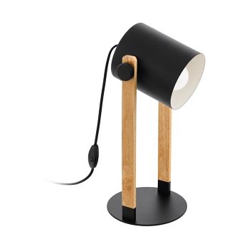 Hornwood Desk Lamp Black/Brown Wood 43047