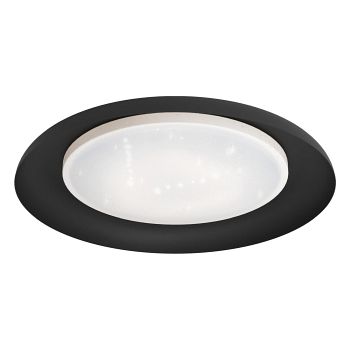 Penjamo LED Steel & Opal White Flush Ceiling Fitting 