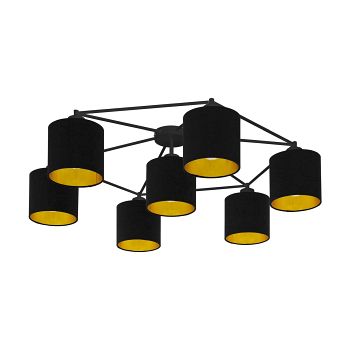 Staiti Black Seven Light Semi-Flush Ceiling Fitting 97895