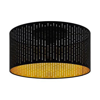 Varillas Steel Fabric Black/Gold Semi-Flush Ceiling Light 98311