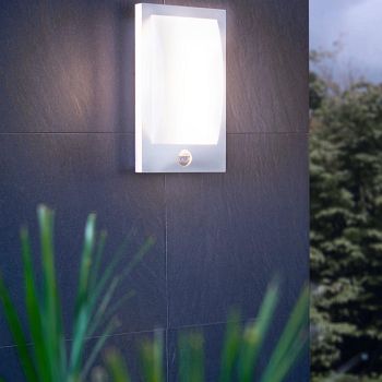 Verres White And Stainless Steel IP44 Outdoor Sensor Light 97238
