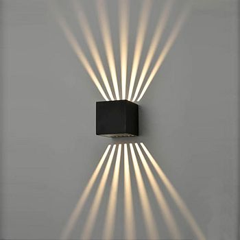 Aura LED Matt Black Outdoor Wall Light EXT6629